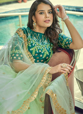 Classy Looking Designer Lehenga Choli in Pista Green Colour